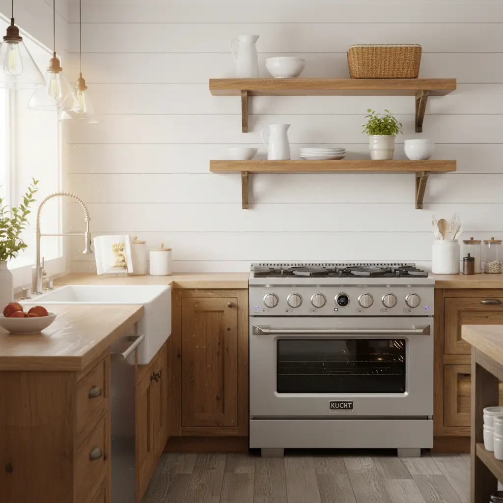Kucht KX Series 36" Freestanding Dual Fuel Range Liquid Propane KXP36-SS/LP by Farmhouse Kitchen and Bath