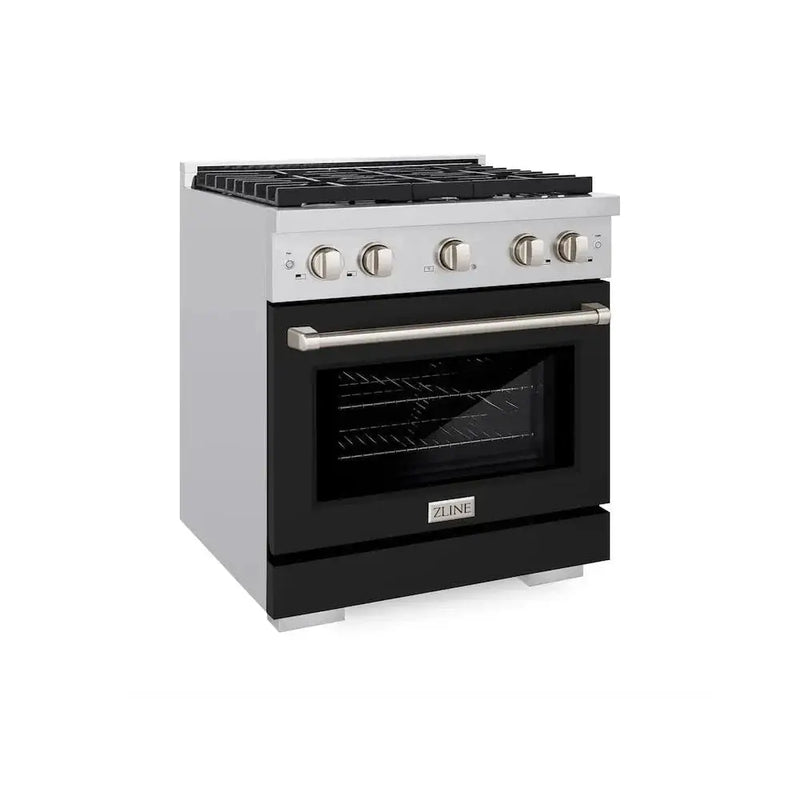 ZLINE 30"Paramount Dual Fuel Range Stainless Steel, Black Matte, SDR-BLM-30 by Farmhouse Kitchen and Bath