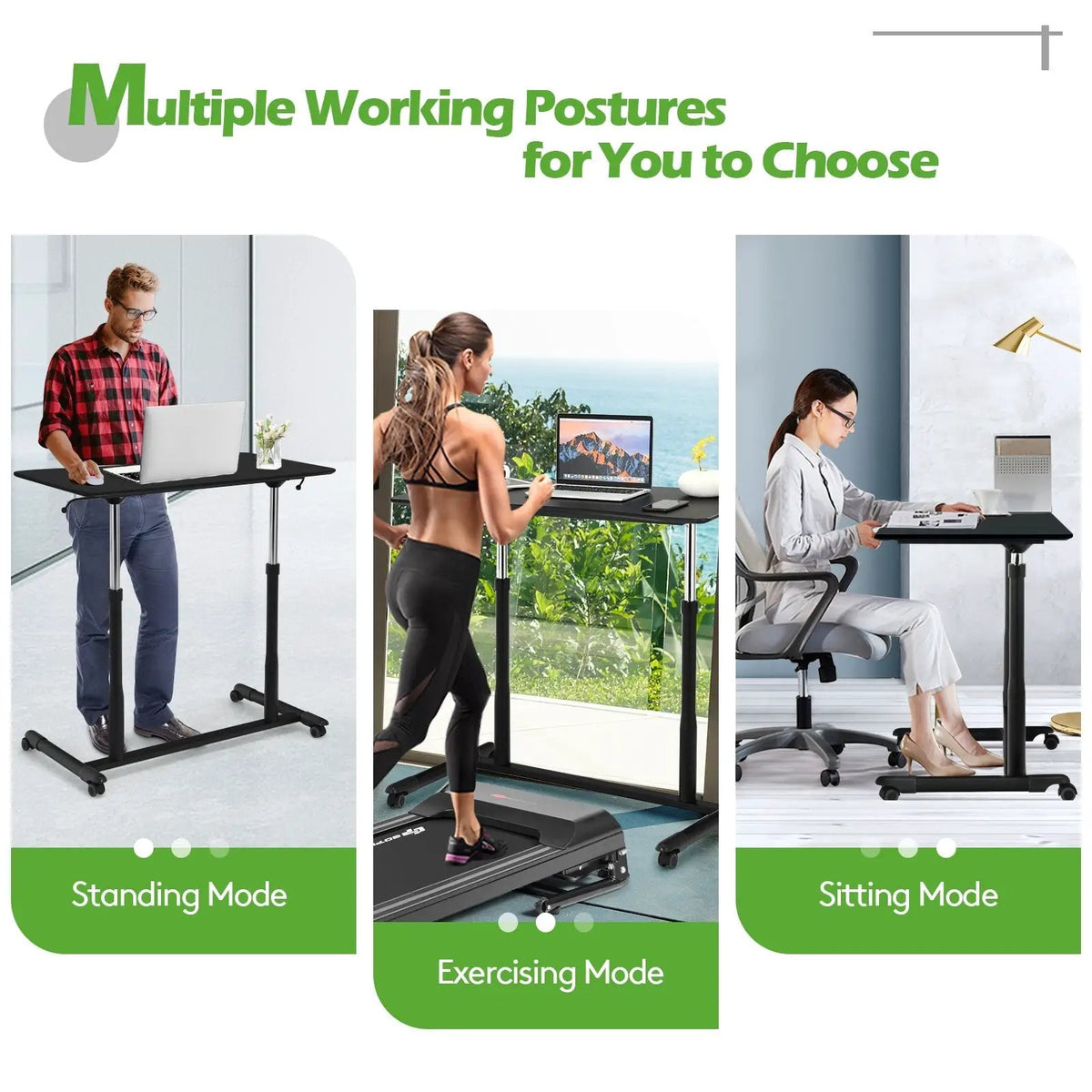 Height Adjustable Computer Desk Sit to Stand Rolling, photo 7 of 11