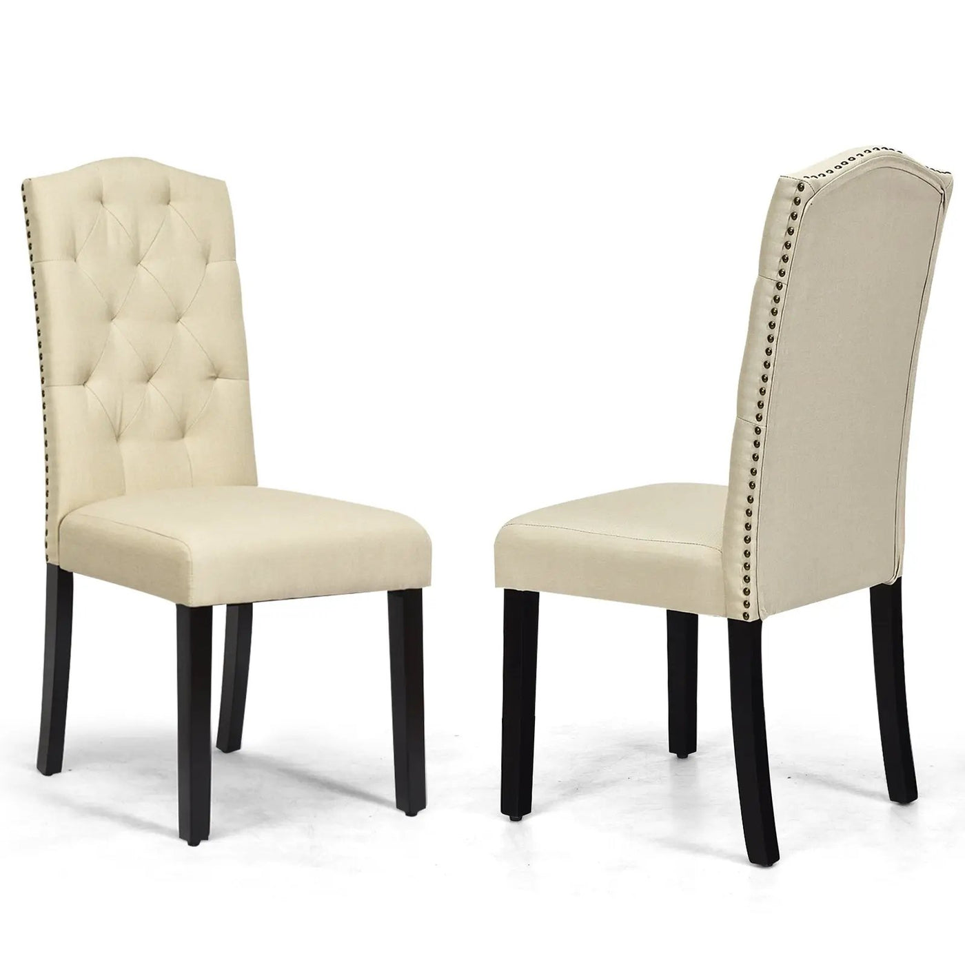 Set of 2 Tufted Upholstered Dining Chairs by DirectDeals