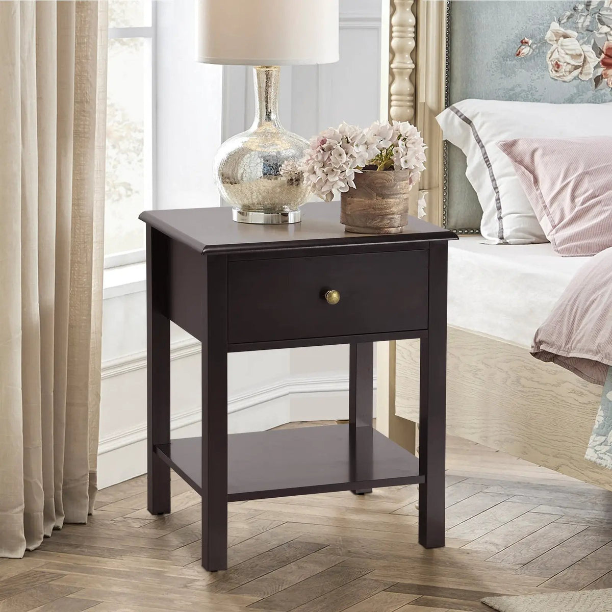 Nightstand End Table with Drawer and Shelf, photo 7 of 10