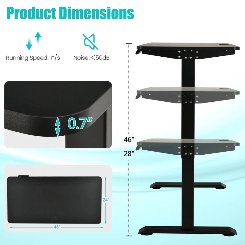 Electric Height Adjustable Standing Desk with Memory Controller by DirectDeals