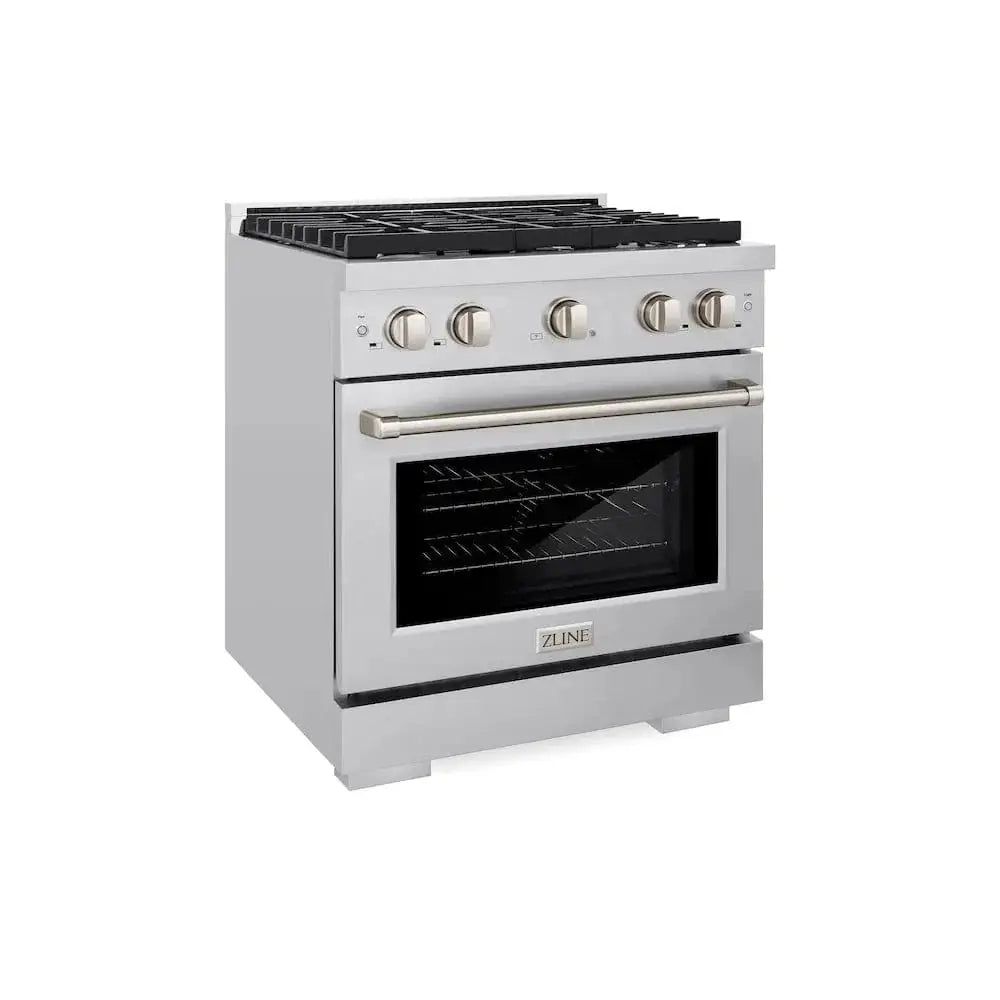 ZLINE 30"Paramount Dual Fuel Range Stainless Steel, Brass Burner, SDR-BR-30 by Farmhouse Kitchen and Bath
