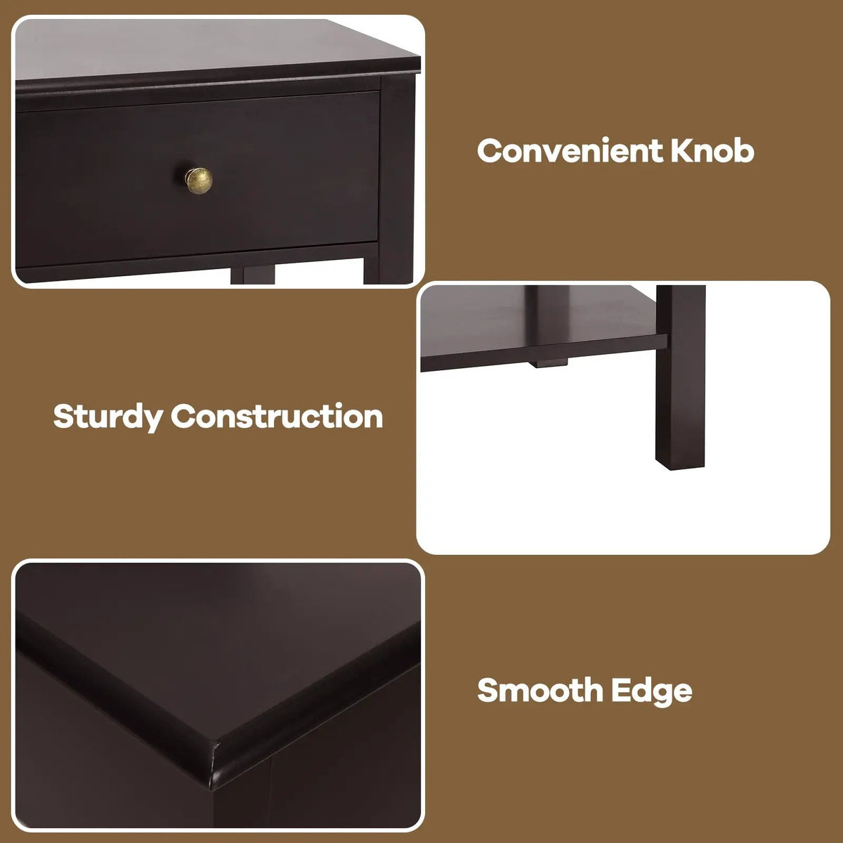 Nightstand End Table with Drawer and Shelf, photo 5 of 10