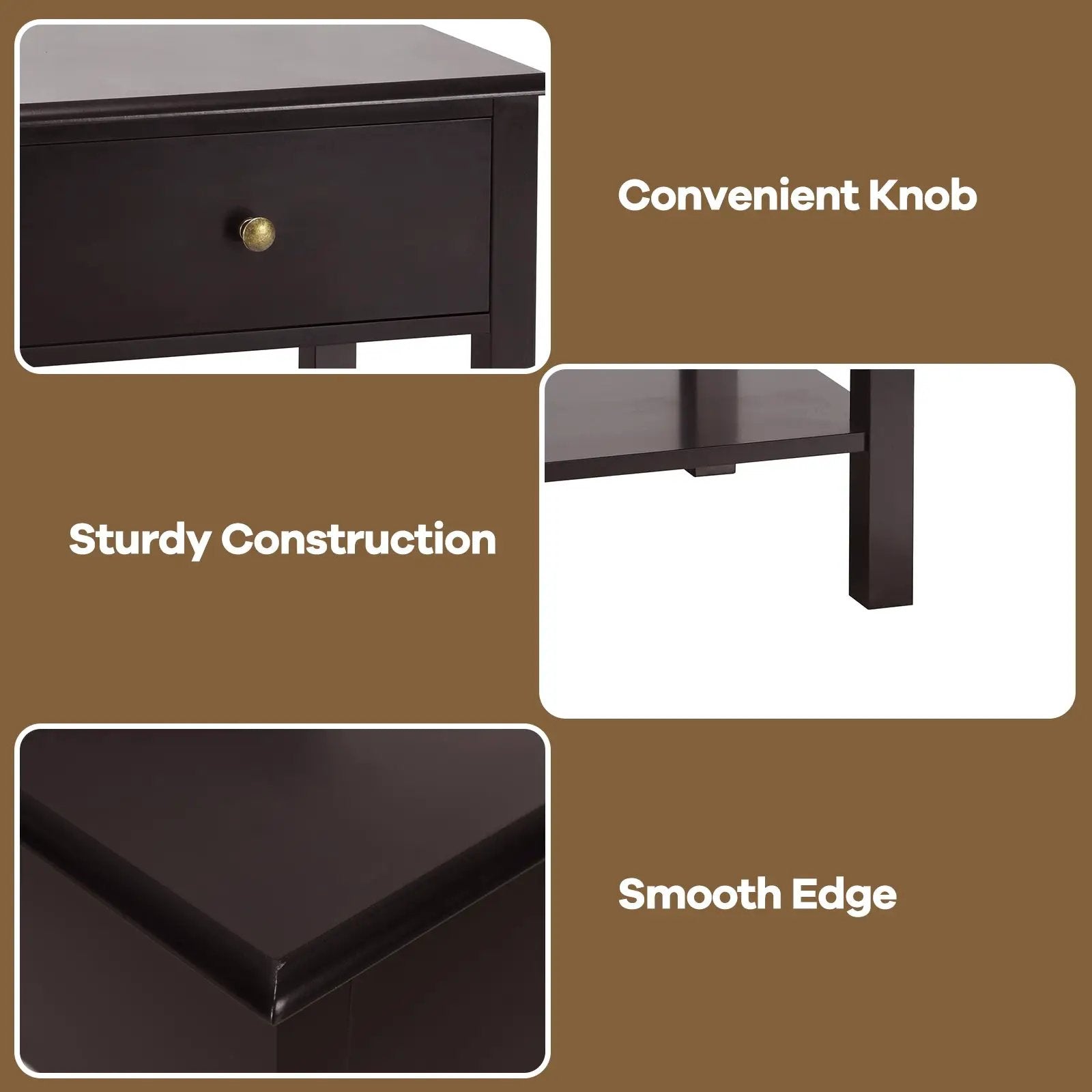 Nightstand End Table with Drawer and Shelf by DirectDeals