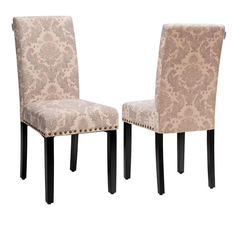 Set of 2 Fabric Upholstered Dining Chairs with Nailhead by DirectDeals