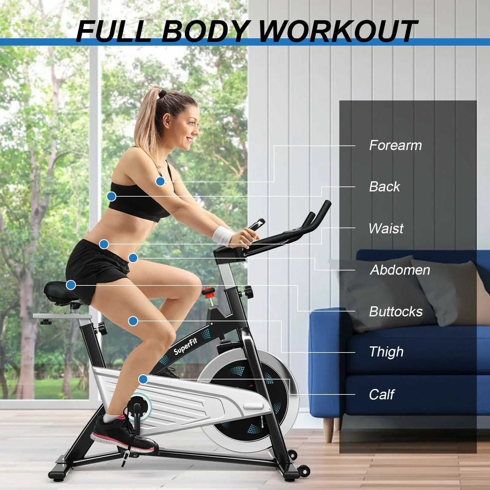 Magnetic Stationary Bike with Heart Rate by DirectDeals