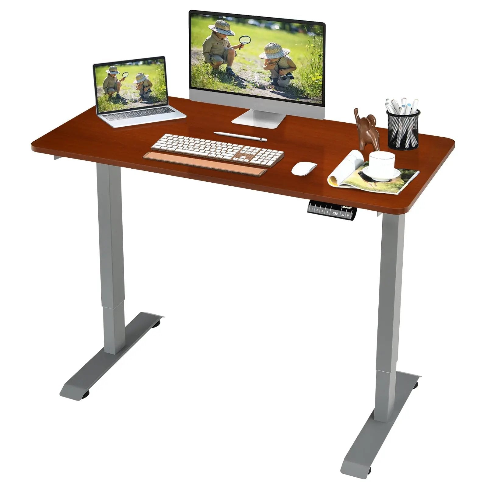 Electric Height Adjustable Standing Desk with Memory Controller by DirectDeals