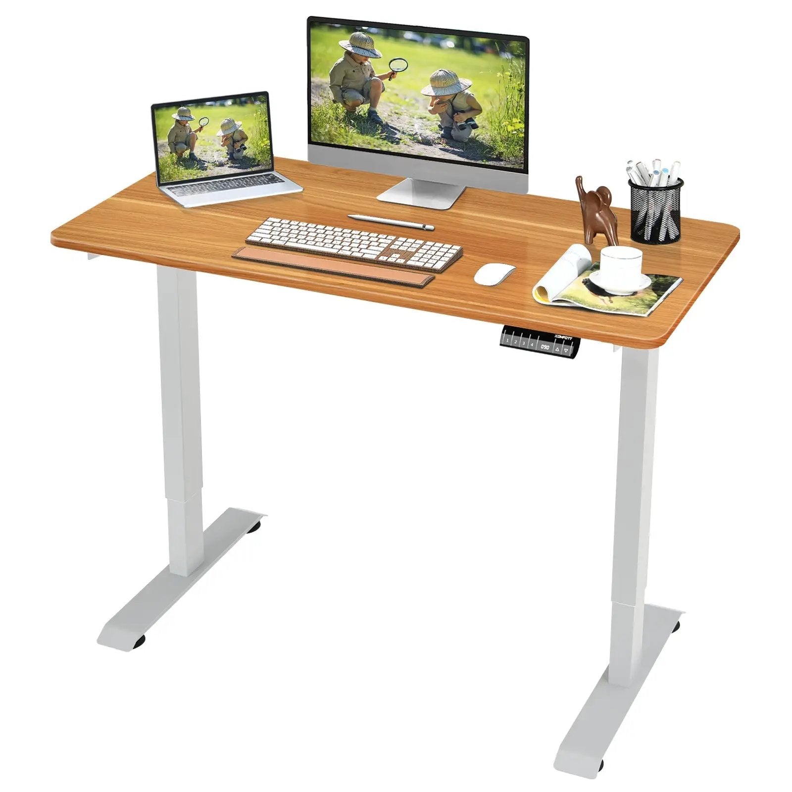 Electric Height Adjustable Standing Desk with Memory Controller by DirectDeals
