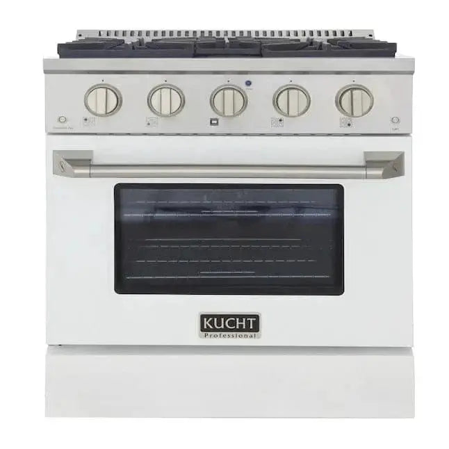 Kucht 30” Pro-Style Kitchen Dual Fuel Range - KDF302/LP-W by Farmhouse Kitchen and Bath