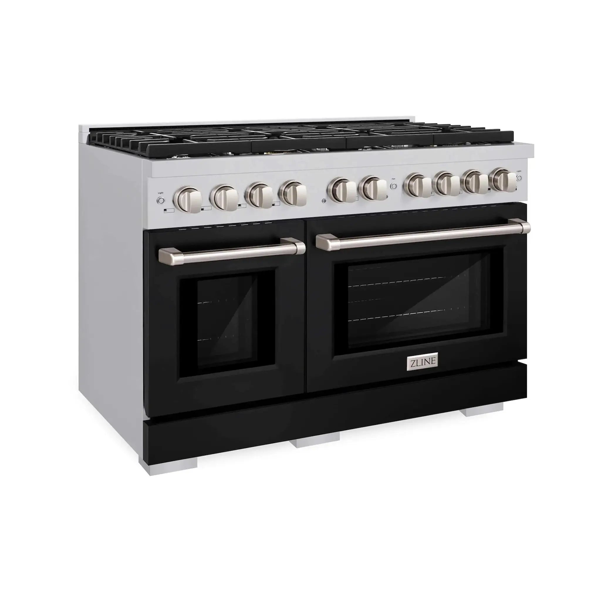 ZLINE 48"Paramount Dual Fuel Range Stainless Steel, Black Matte, SDR-BLM-48 by Farmhouse Kitchen and Bath