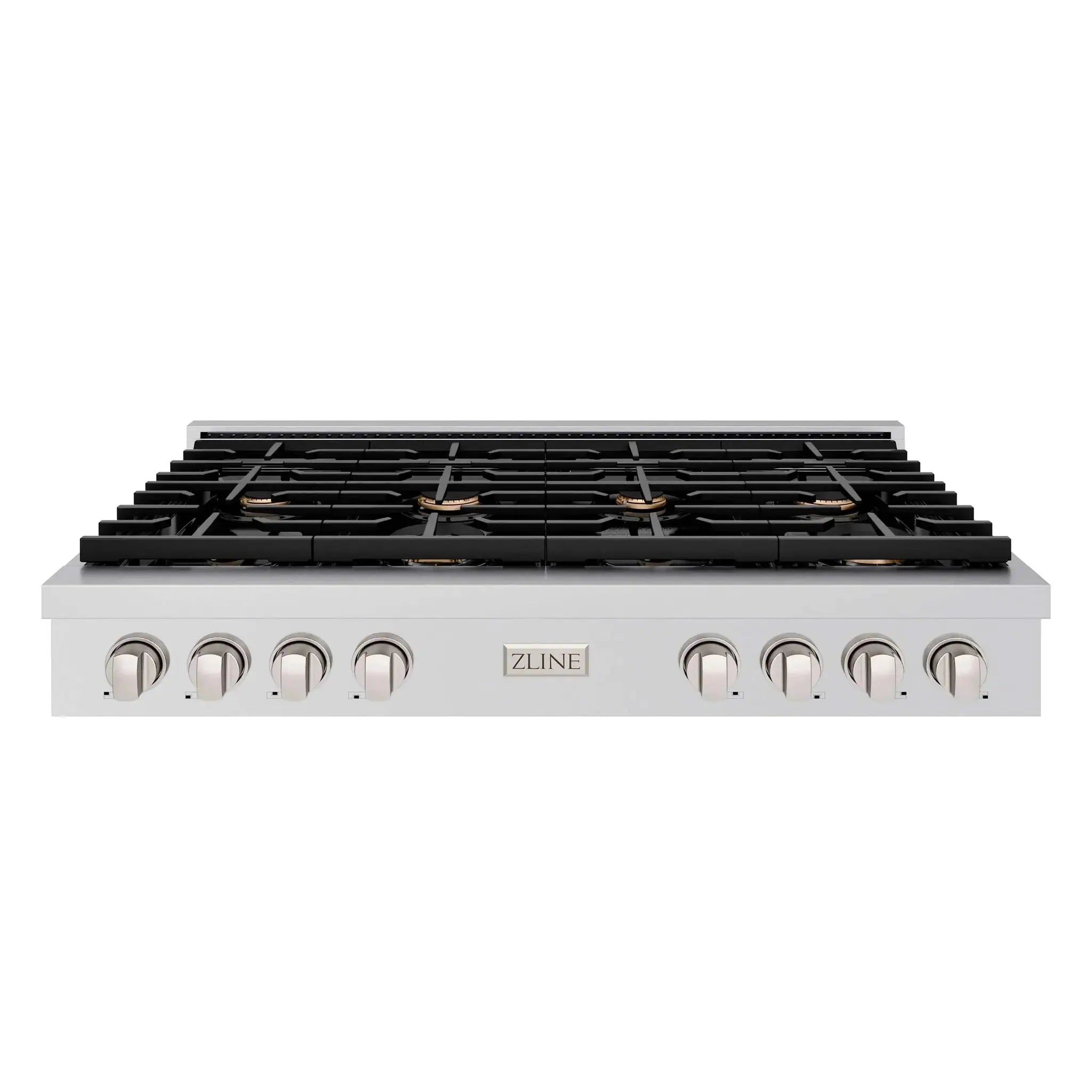 ZLINE 48" Paramount Gas Rangetop Stainless Steel Brass Burners SRT-BR-48 by Farmhouse Kitchen and Bath
