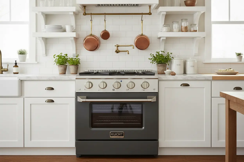 Kucht 30” Pro-Style Kitchen Dual Fuel Range - KDF302/LP-GR by Farmhouse Kitchen and Bath