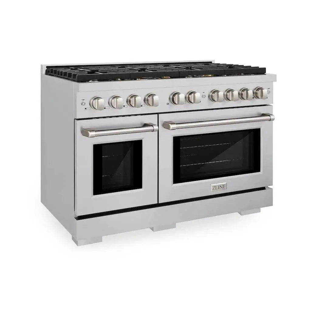 ZLINE 48" Gas Range, Stainless Steel w/ Brass Burners, SGR-BR-48 by Farmhouse Kitchen and Bath