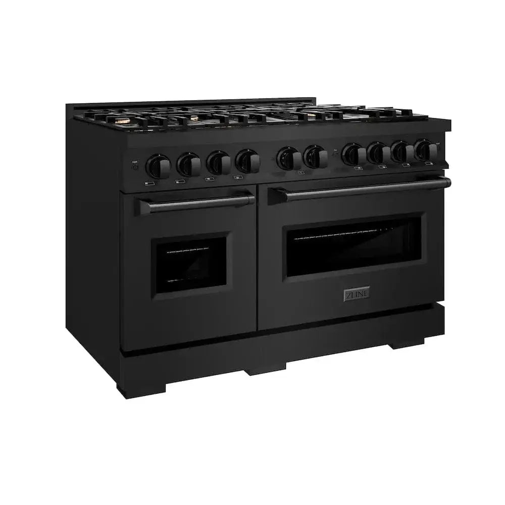 ZLINE 48" Classic Gas Range, Convection Gas Oven Black Stainless Steel Brass Burners, CGRB-BR-48 by Farmhouse Kitchen and Bath
