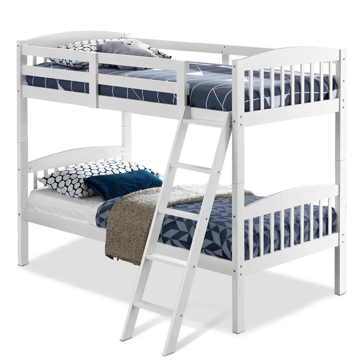 Solid Wood Twin Bunk Beds with Detachable Kids Ladder, photo 9 of 9