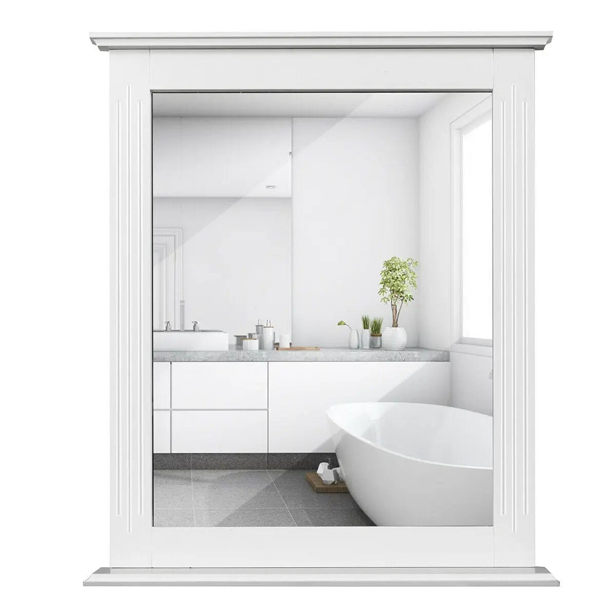 Wall-Mounted Multipurpose Vanity Mirror with Shelf, photo 4 of 11
