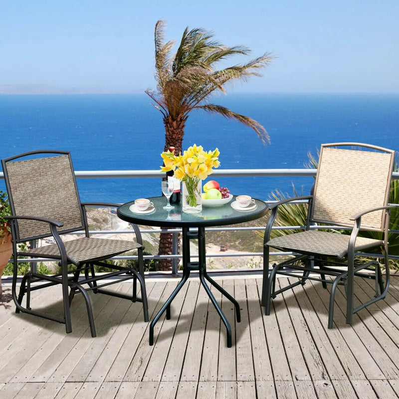 2 Pieces Patio Swing Single Glider Chair Rocking Seating by DirectDeals