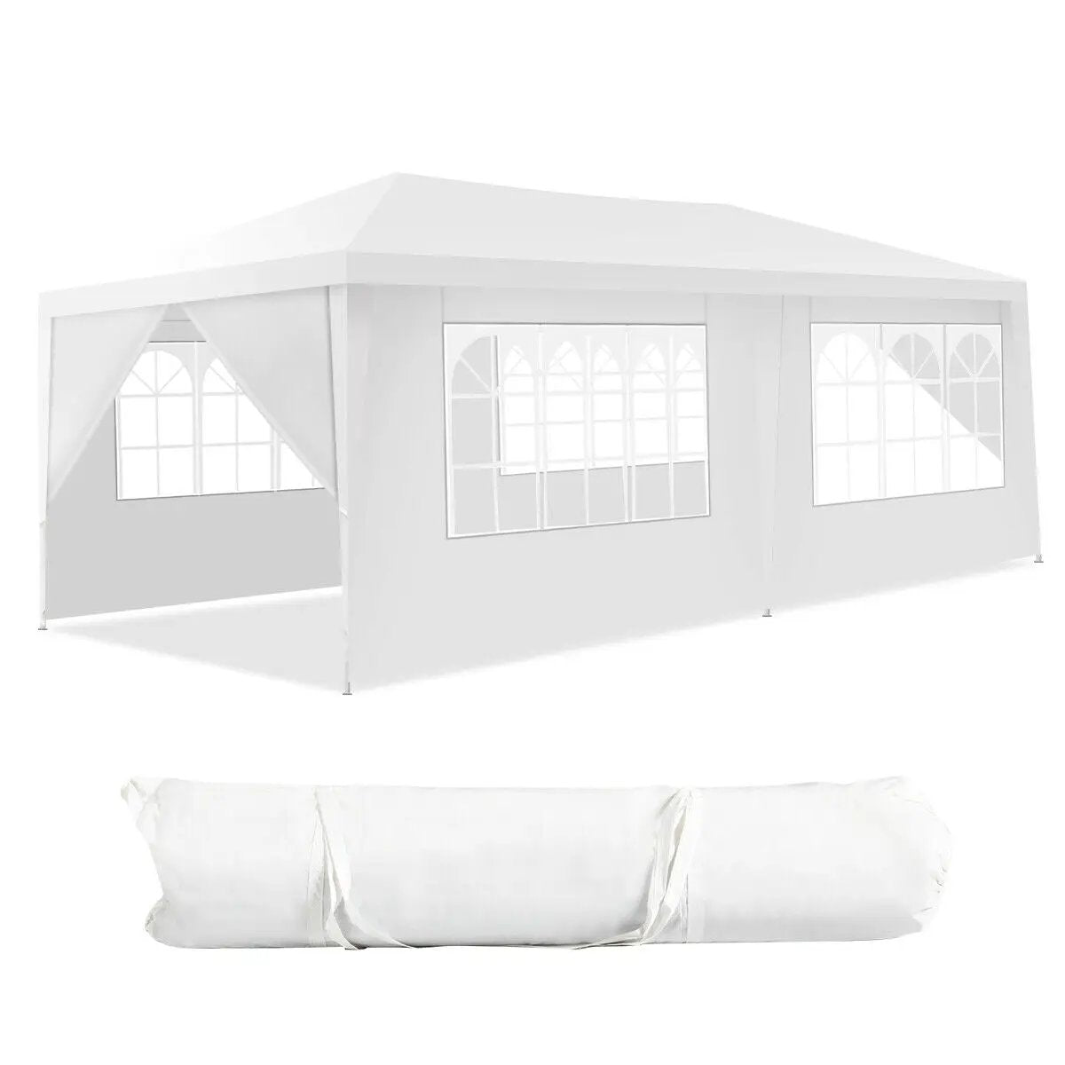 10 x 20 Feet 6 Sidewalls Canopy Tent with Carry Bag-White by DirectDeals