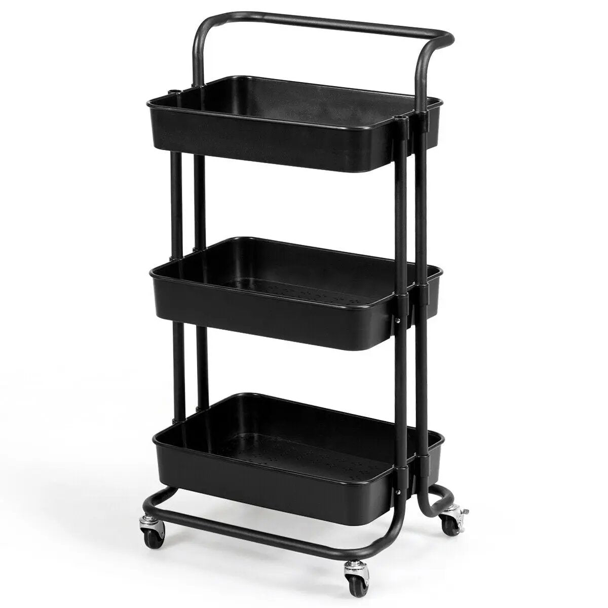3-Tier Utility Cart Storage Rolling Cart with Casters by DirectDeals