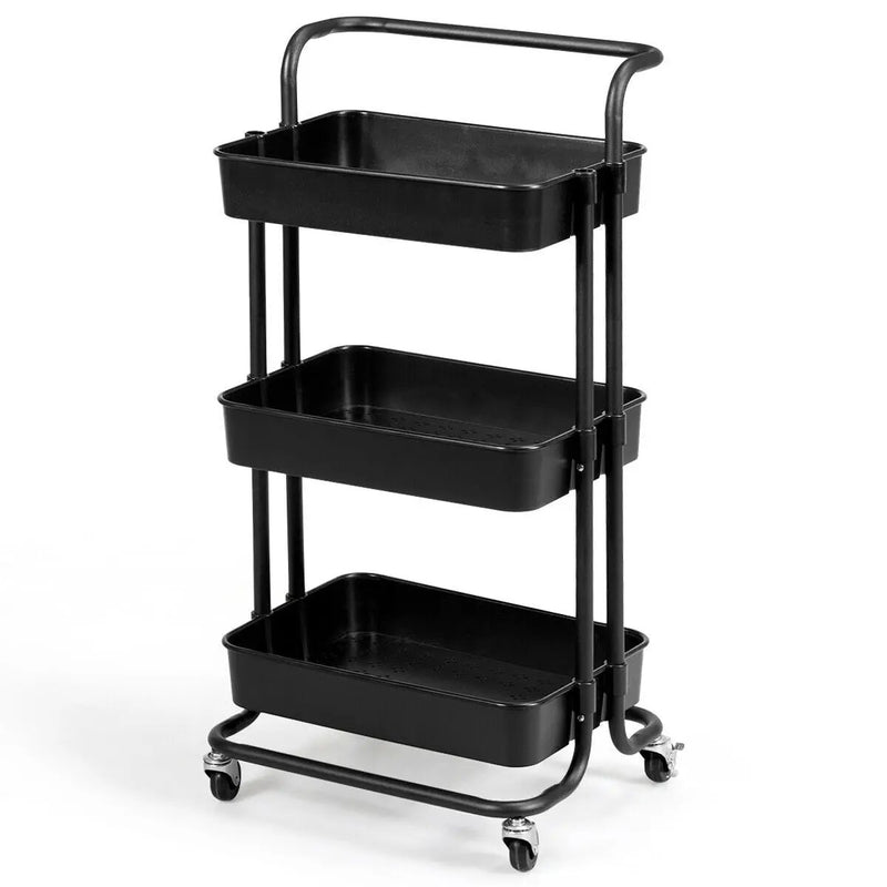 3-Tier Utility Cart Storage Rolling Cart with Casters by DirectDeals