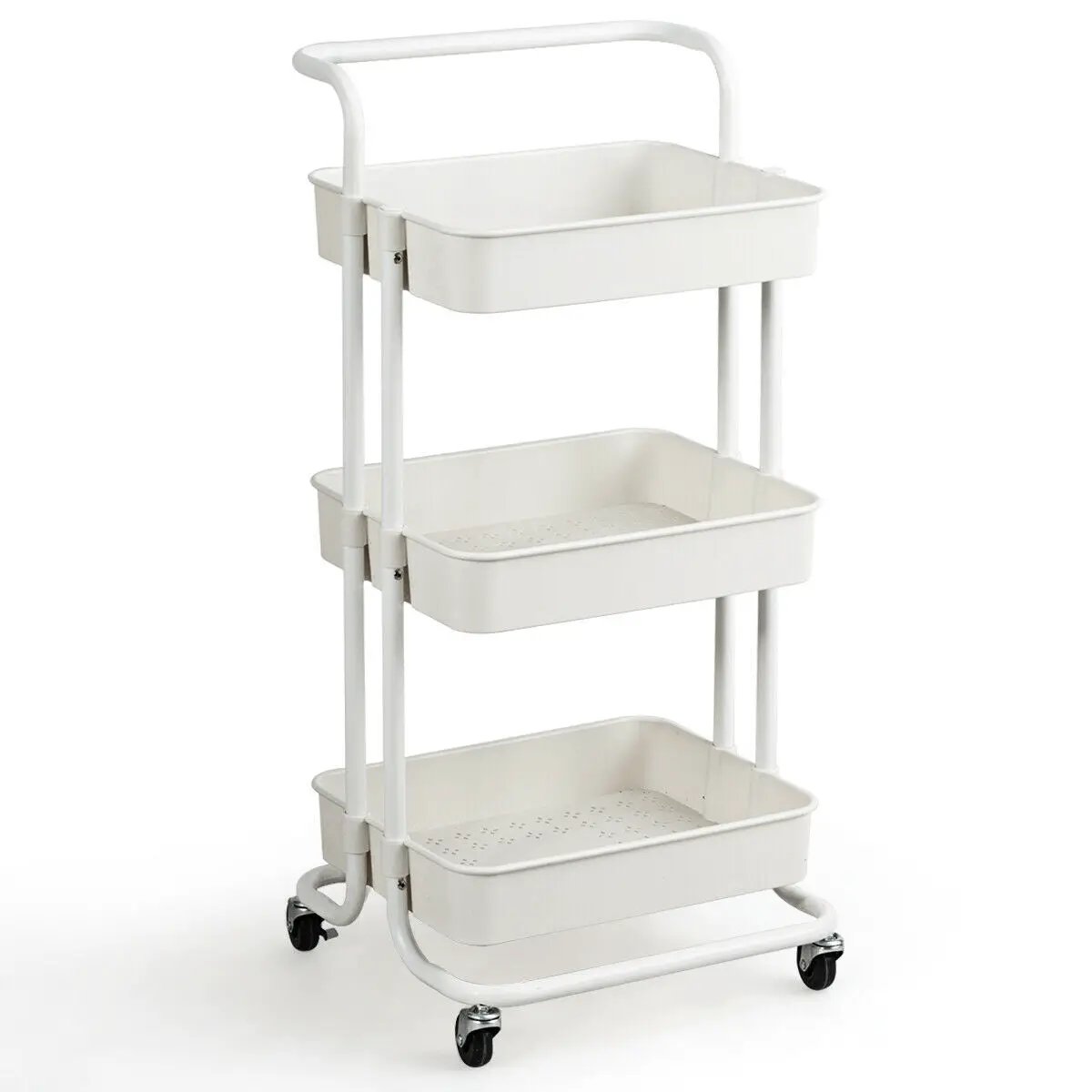 3-Tier Utility Cart Storage Rolling Cart with Casters by DirectDeals