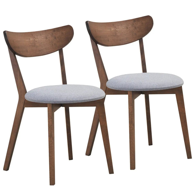 Set of 2 Dining Chairs Upholstered Curved Back Side by DirectDeals