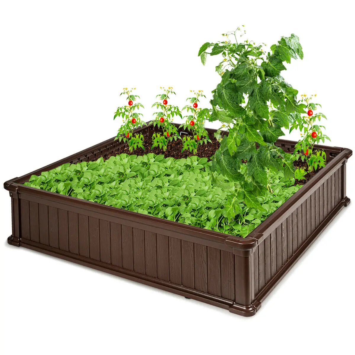 48 Inch Raised Garden Bed Planter for Flower Vegetables Patio by DirectDeals