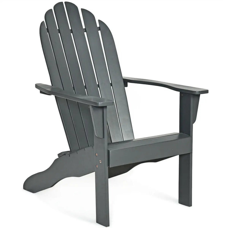 Acacia Wood Outdoor Adirondack Chair with Ergonomic Design by DirectDeals