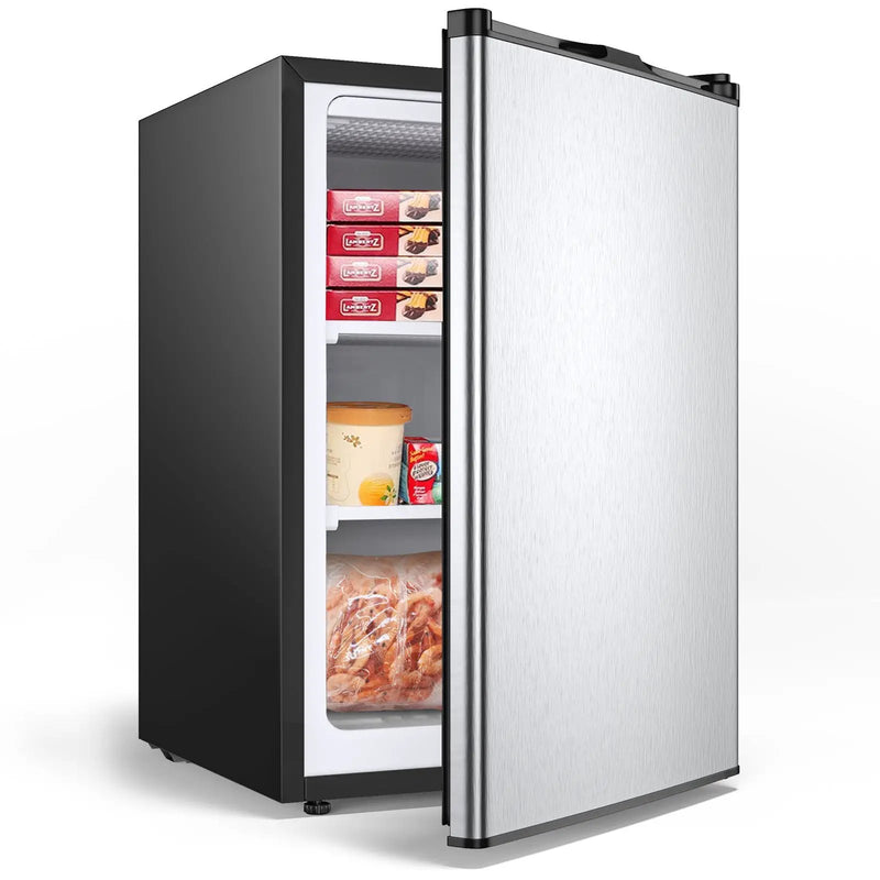 3 Cubic Feet Compact Upright Freezer with Stainless Steel Door by DirectDeals