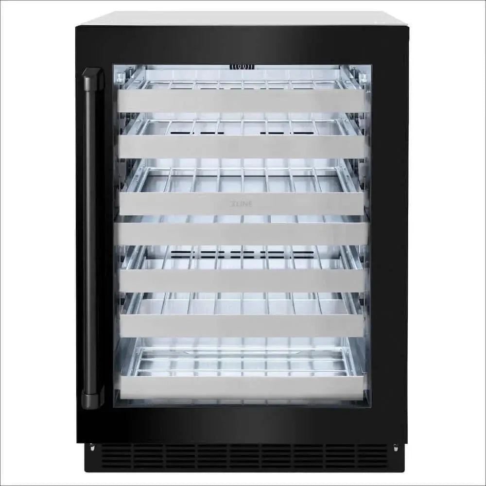 ZLINE 24" Touchstone Dual Zone 44 Bottle Wine Cooler Black Stainless Steel Glass Door RWDO-BS-24 by Farmhouse Kitchen and Bath