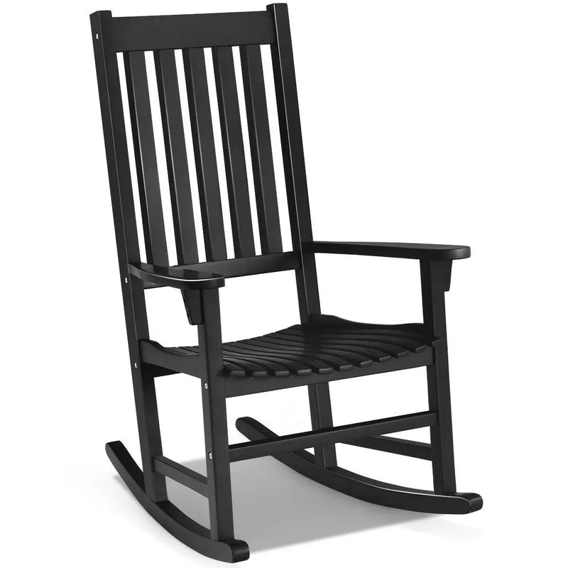 Indoor Outdoor Wooden High Back Rocking Chair by DirectDeals