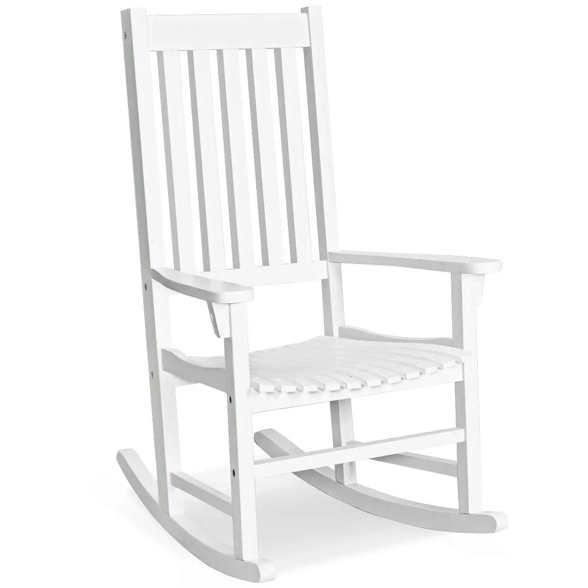 Indoor Outdoor Wooden High Back Rocking Chair by DirectDeals