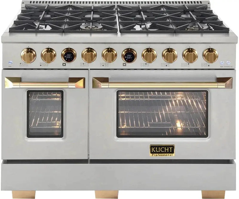 Kucht KX Series 48" Freestanding Dual Fuel Range Liquid Propane KXP48-GL/LP by Farmhouse Kitchen and Bath