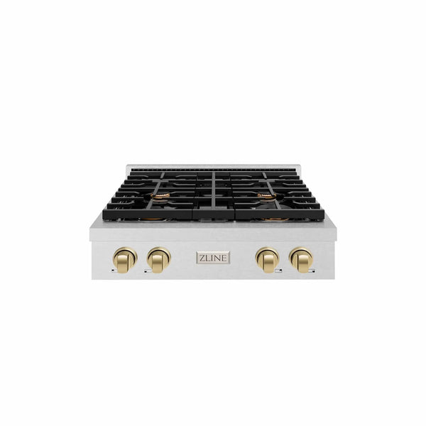 ZLINE 30" Paramount Gas Rangetop DuraSnow® Stainless Steel Champagne Bronze SRTSZ-30-CB