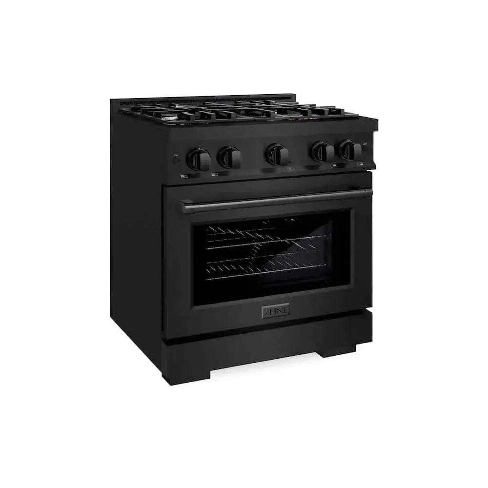 ZLINE 30" Select Dual Fuel Range Gas Cooktop Electric Convection Oven Black Stainless Steel HDRB-30 by Farmhouse Kitchen and Bath
