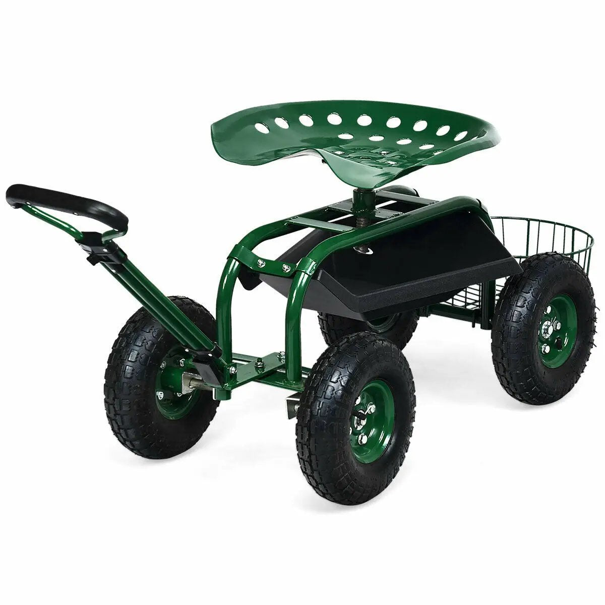 Heavy Duty Garden Cart with Tool Tray and 360 Swivel Seat, photo 3 of 10