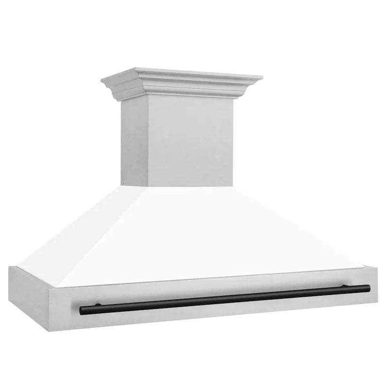 ZLINE 48" Autograph DuraSnow White Range Hood 8654SNZ-WM48-MB by Farmhouse Kitchen and Bath