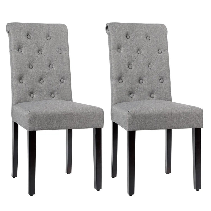2 Pieces Tufted Dining Chair Set with Adjustable Anti-Slip Foot Pads by DirectDeals
