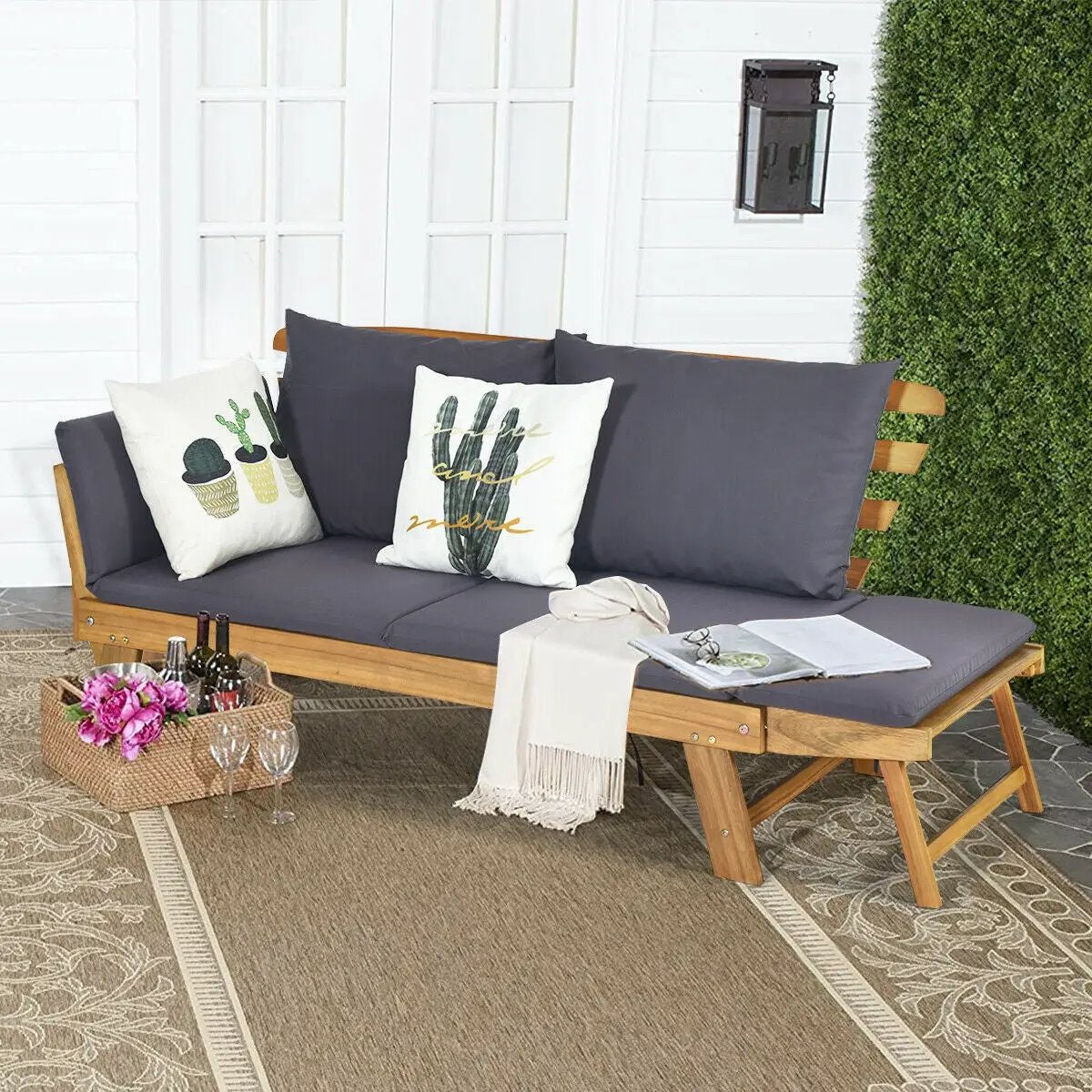 Adjustable Patio Convertible Sofa with Thick Cushion, photo 4 of 32