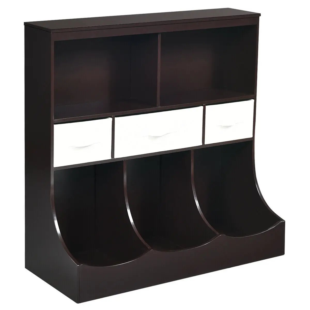 Freestanding Combo Cubby Bin Storage Organizer Unit W/3 Baskets by DirectDeals