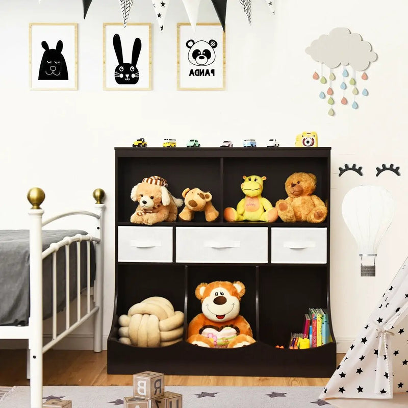 Freestanding Combo Cubby Bin Storage Organizer Unit W/3 Baskets by DirectDeals