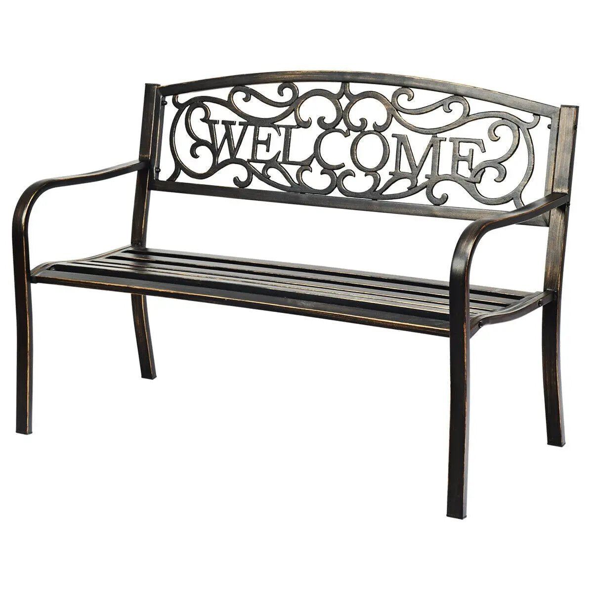 Outdoor Furniture Steel Frame Porch Garden Bench, photo 5 of 16