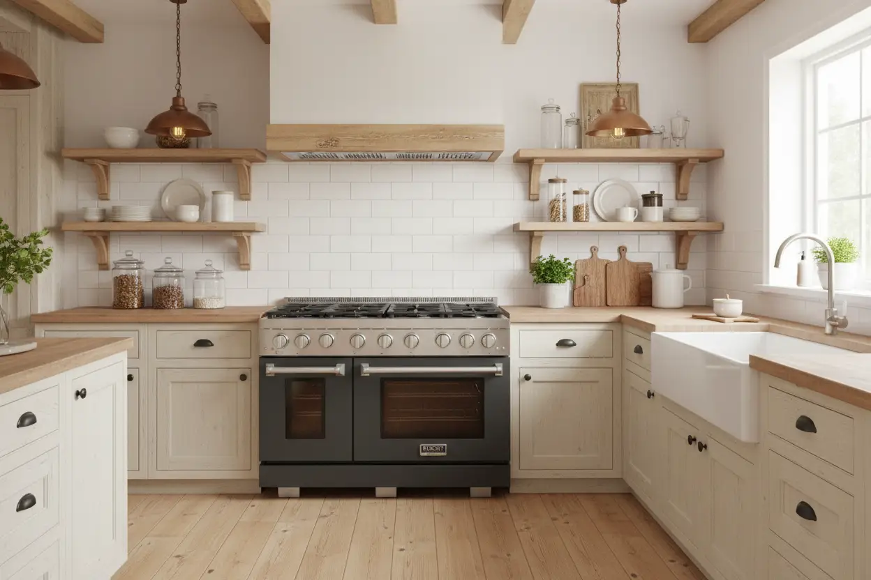 Kucht 48" Freestanding Professional Gas Range KFX4800X-GY by Farmhouse Kitchen and Bath