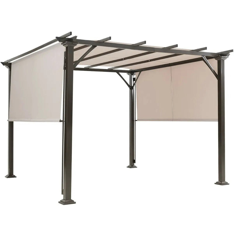 10 x 10 Feet Metal Frame Patio Furniture Shelter-Beige by DirectDeals