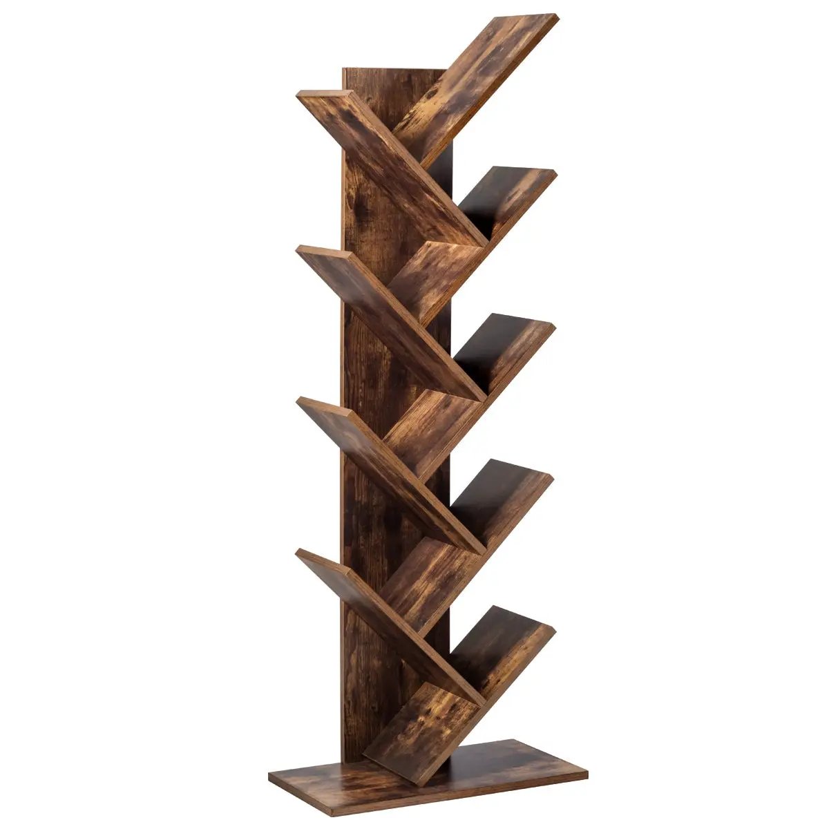 8-Tier Free Standing Tree Bookshelf-Coffee by DirectDeals
