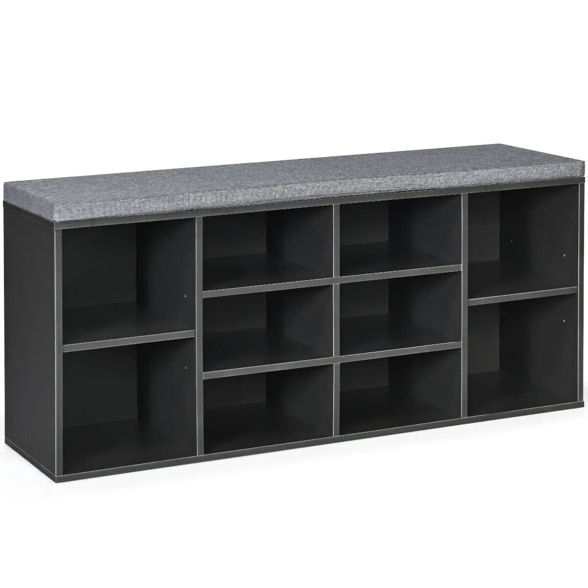 10-Cube Organizer Shoe Storage Bench with Cushion for Entryway, photo 9 of 11