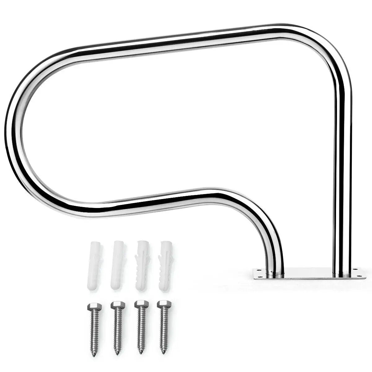 Stainless Steel Swimming Pool Hand Rail with Base Plate by DirectDeals