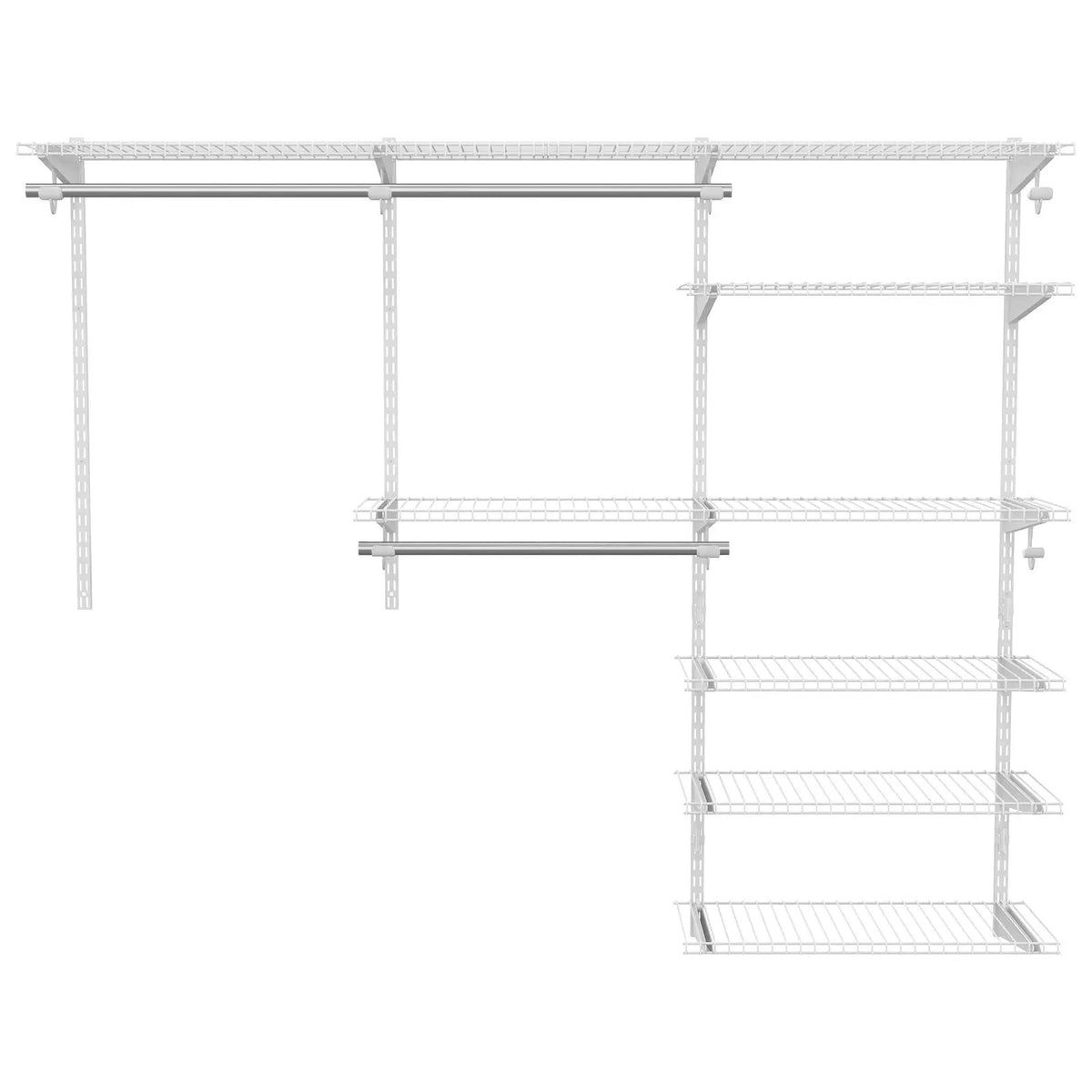 Adjustable Closet Organizer Kit with Shelves and Hanging Rods for 4 to 6 Feet, photo 7 of 16