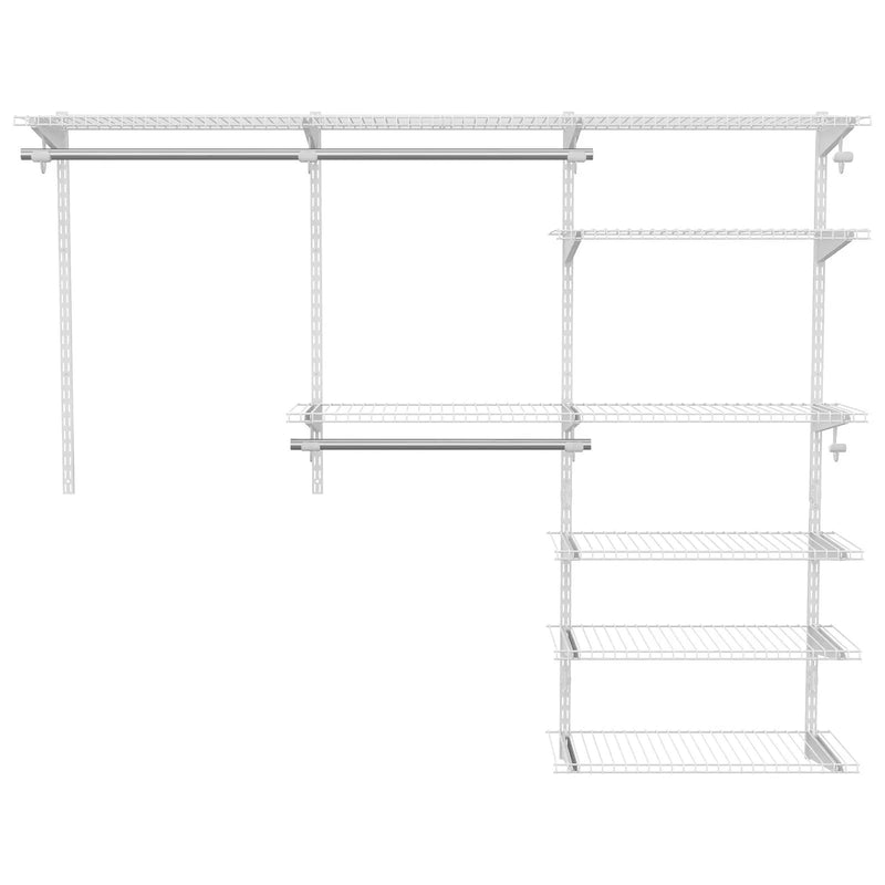 Adjustable Closet Organizer Kit with Shelves and Hanging Rods for 4 to 6 Feet by DirectDeals